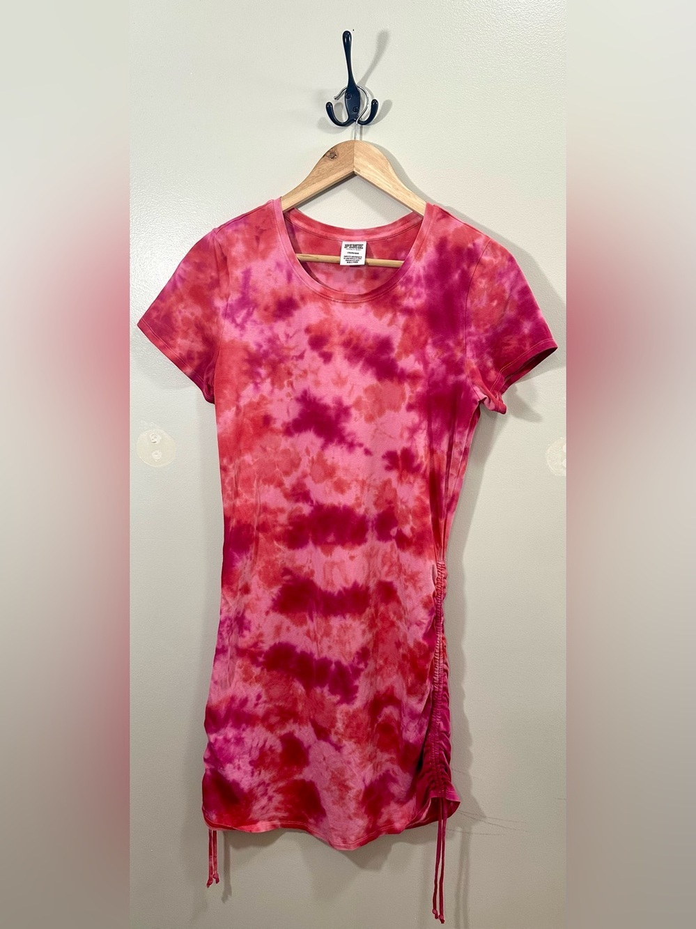 PINK Victoria's Secret Pink Tie-Dye Ruched Mini Dress Size L - Picture 2 of 7